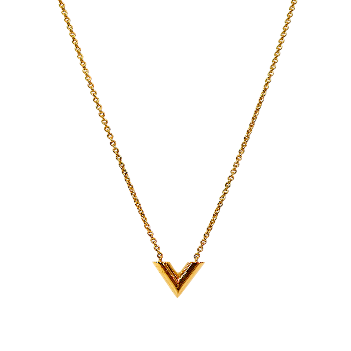 ITEGQBBL4NSJ Louis Vuitton Essential V Gold Necklace
