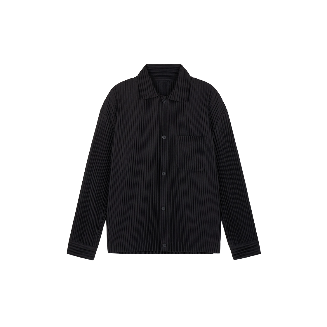 TNSH6F107BK TNGT Yoyogi Pleats Overshirt Black