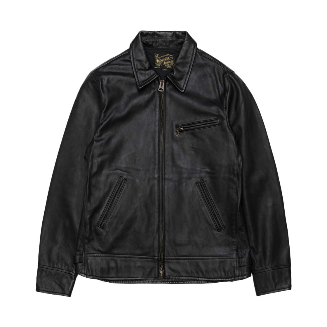 8247BK Houston Japan Leather Policeman Jacket Black 8247