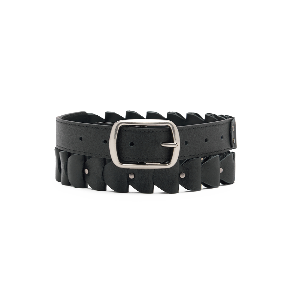 네거티브쓰리 코일 스터드 벨트 블랙(NEGATIVETHREE Coil Stud Belt Black)