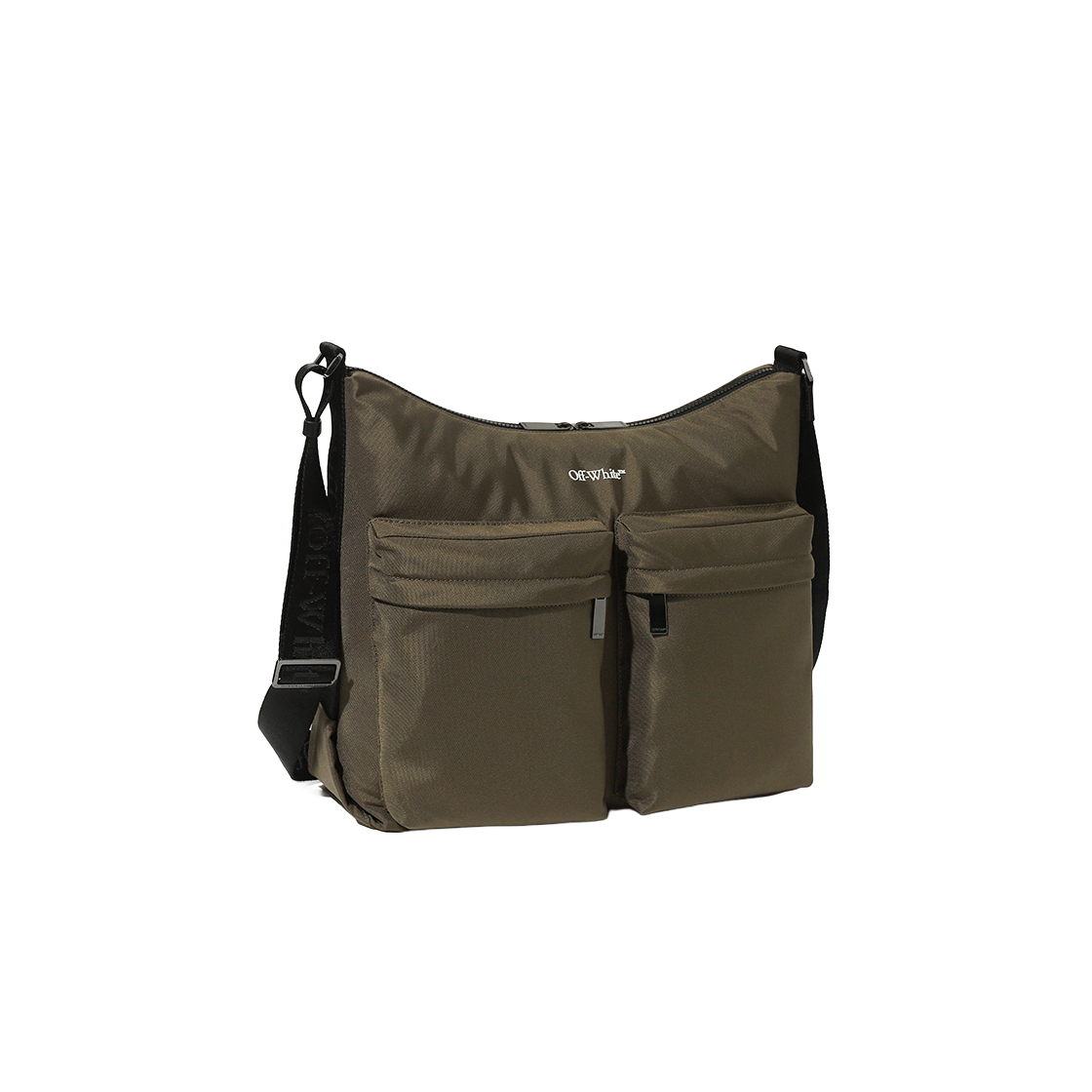 오프화이트 포켓 숄더 백 (카키)(Off-White Pocket Shoulder Bag (Khaki)) - 3