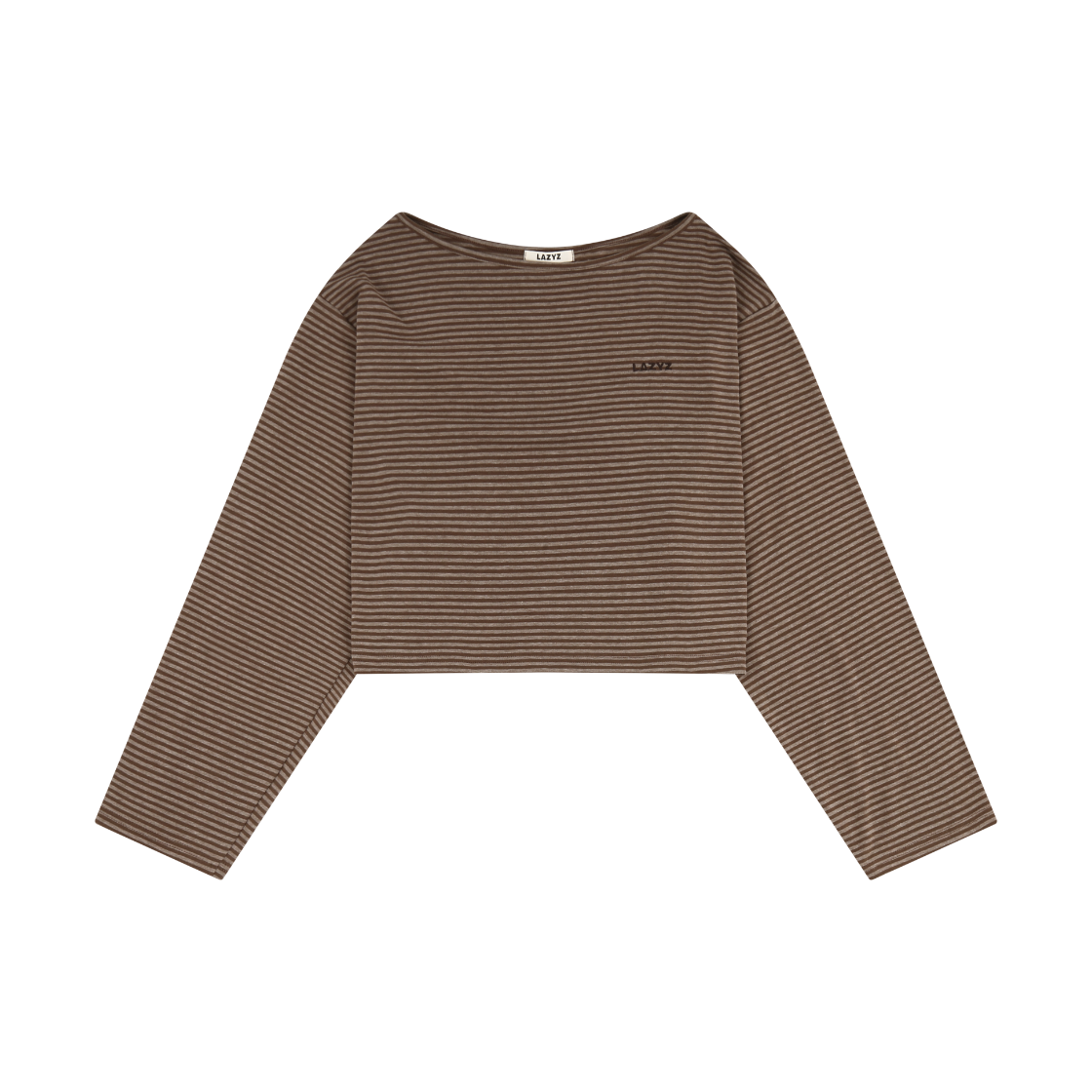 레이지지 크리미 스트라이프 롱 슬리브 티셔츠 브라운(LAZYZ Creamy Stripe Long Sleeve T-Shirt Brown)