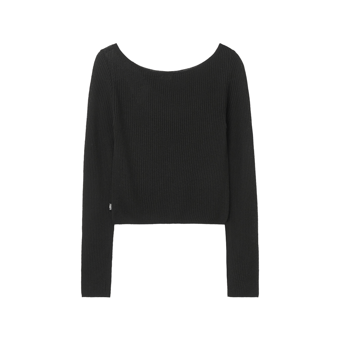 시메트릭 퍼센트 보트넥 가디건 블랙(symmetric percent Boat Neck Cardigan Black) - 2