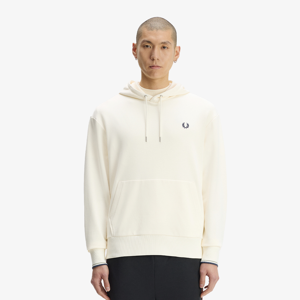 프레드페리 릴렉스드 팁드 후드 스웻셔츠 에크루(Fred Perry Relaxed Tipped Hooded Sweatshirt Ecru) - 2