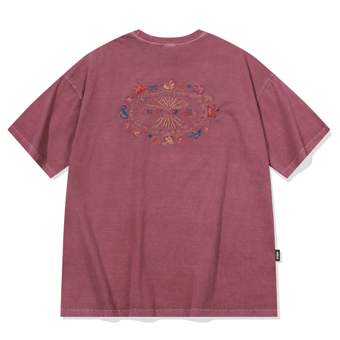 C26SC22 CPGN STUDIO Cat Stitch Pigment T-Shirt Dusty Pink