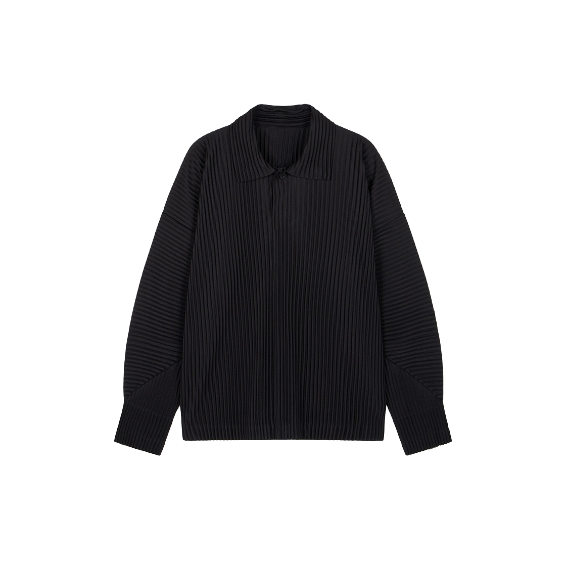 TNTS6F103BK TNGT Yoyogi Pleats Collared T-Shirt Black