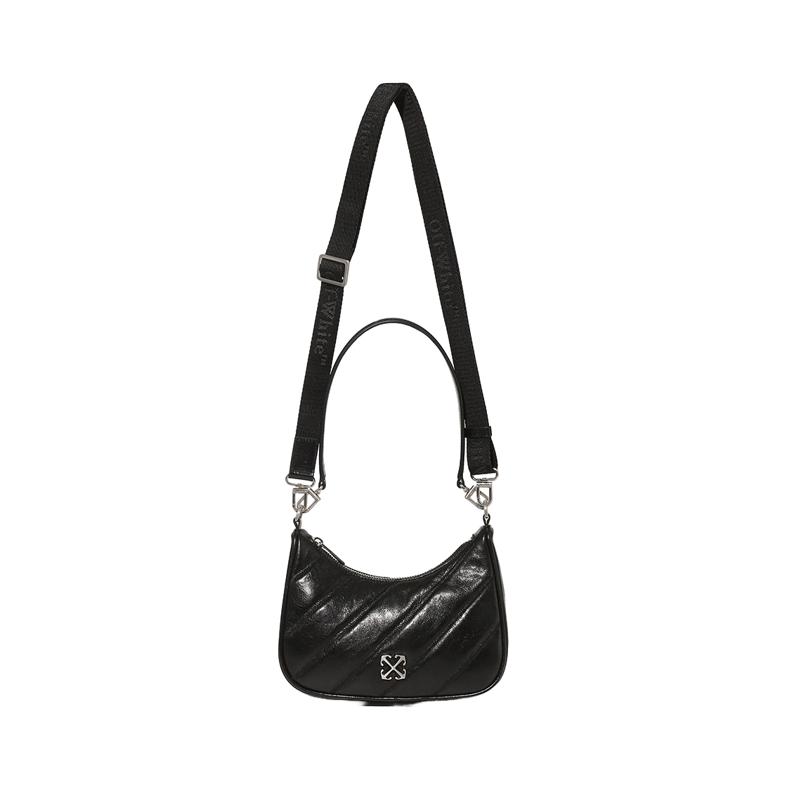 오프화이트 퀼티드 미니 크로스바디 백 (블랙)(Off-White Quilted Mini Crossbody Bag (Black)) - 2