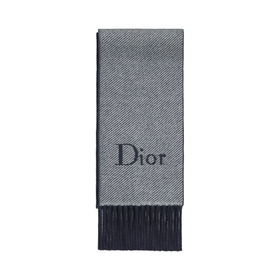 65TF007J0203-C545 (W) Dior Essence Scarf Cashmere Jacquard Navy Blue