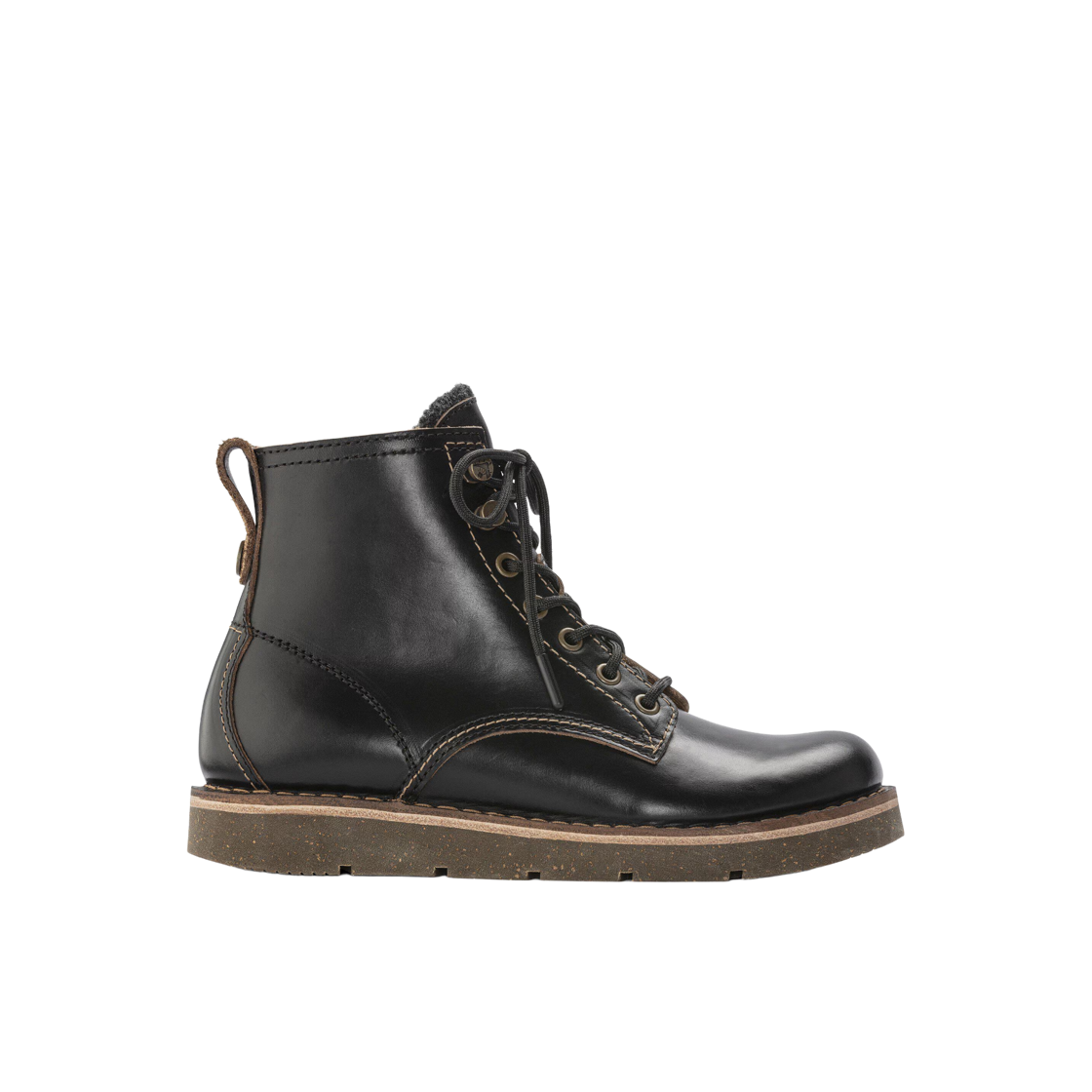 1023740 Birkenstock Birmingham Lace Mid Natural Oiled Leather Black - Regular