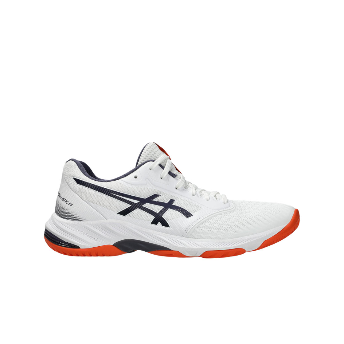 1053A055-105 Asics Netburner Ballistic FF 3 White Indigo Fog