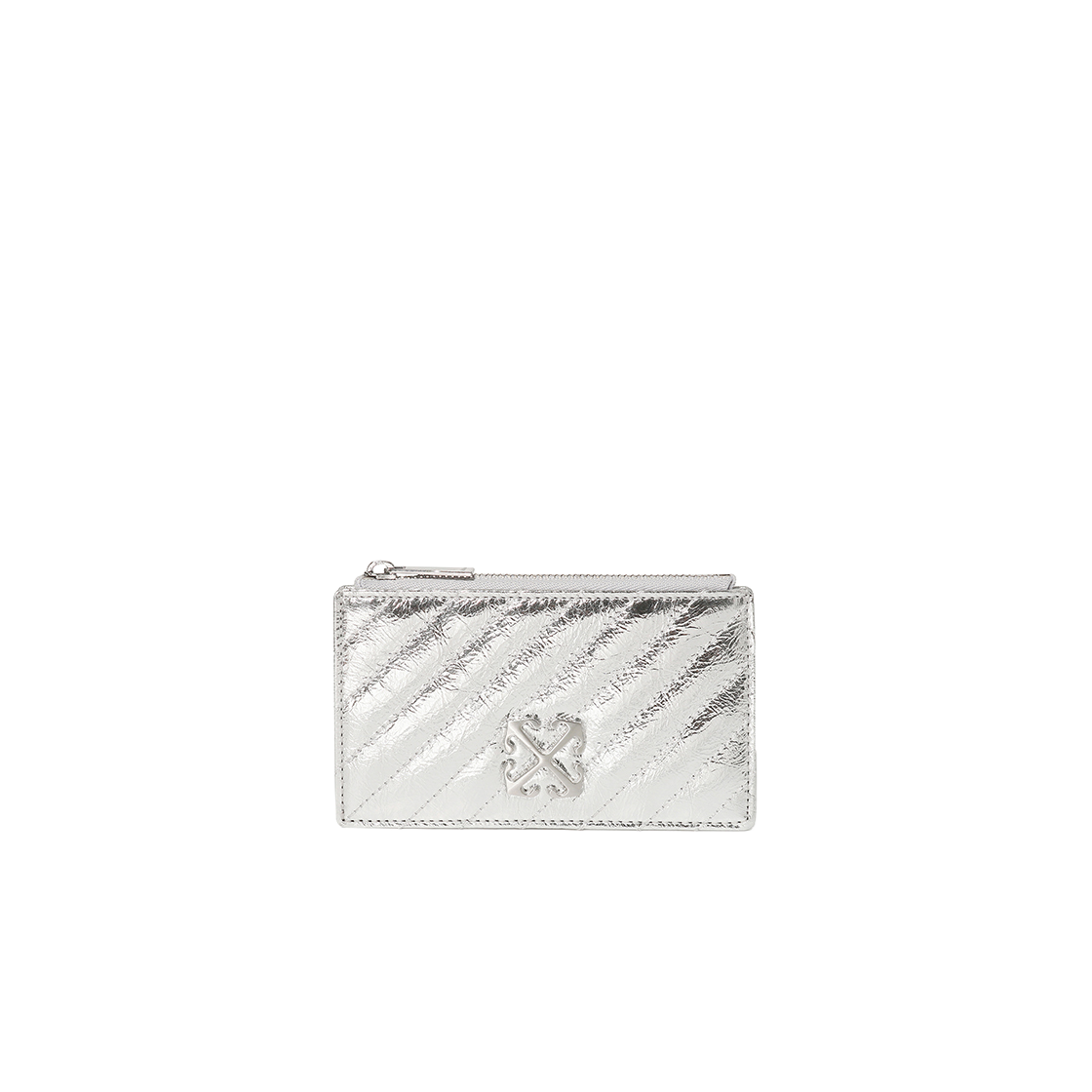 오프화이트 퀼티드 카드 월렛 롱 (실버)(Off-White Quilted Card Wallet Long (Silver))