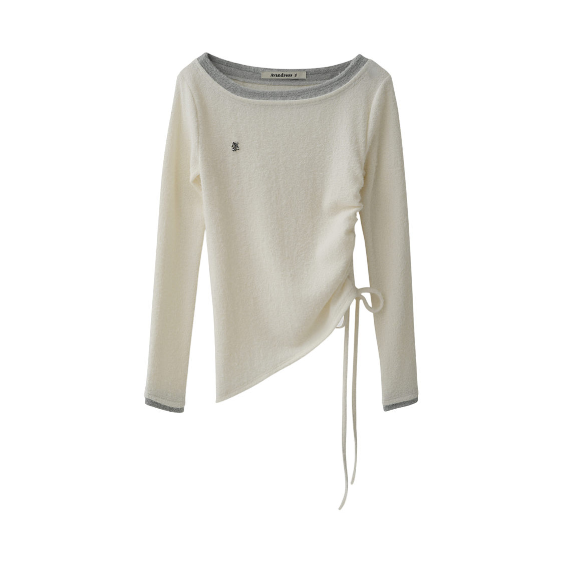 어반드레스 세넌 언밸런스 셔링 페이크 레이어드 티 크림(AVANDRESS Seneon Unbalance Shirring Fake Layered Tee CREAM)