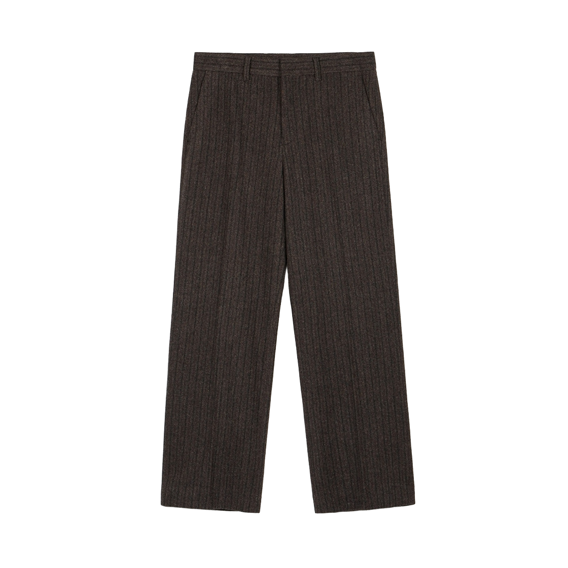 TNPA6F104W2 TNGT Wide Fit Wool Herringbone Pants Brown