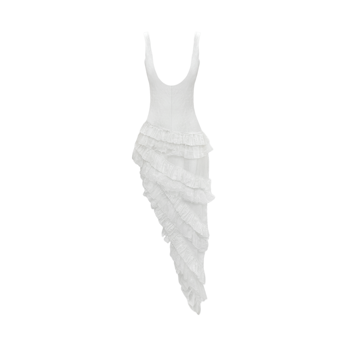 홀리넘버세븐 언밸런스 러플 원피스(Holy Number 7 Asymmetric Ruffle Dress) - 2