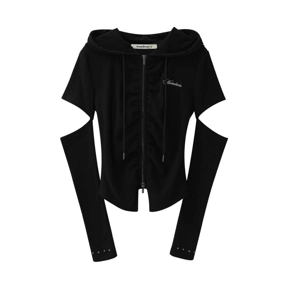AD63JP02BK AVANDRESS Marina Cut-out Hoody Zip-up BLACK