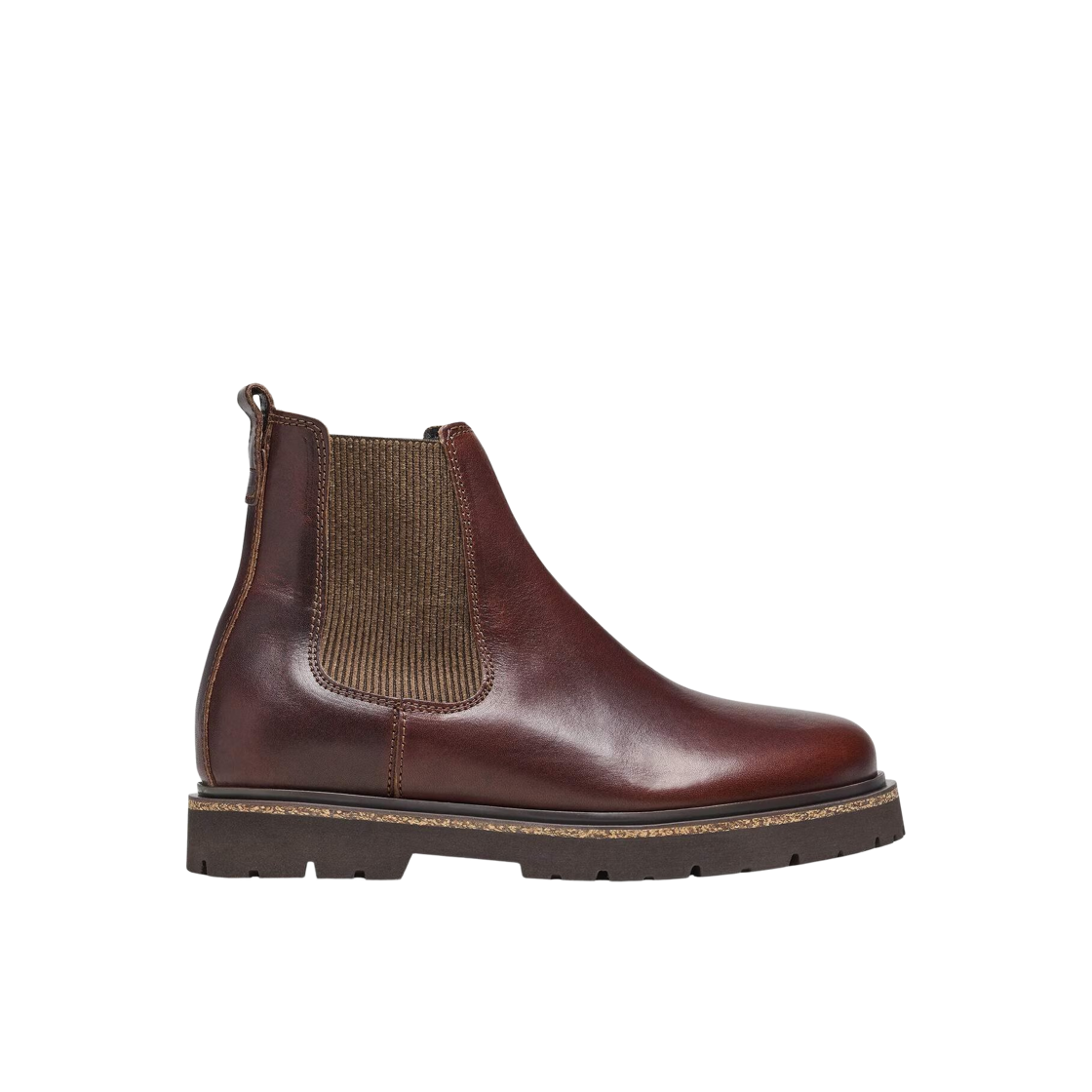 1025782 (W) Birkenstock Highwood Slip On Natural Leather Chocolate - Narrow