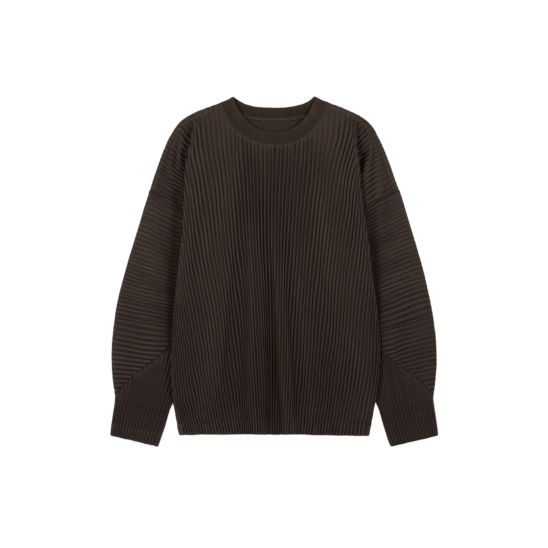 TNTS6F104W2 TNGT Yoyogi Pleats Crew Neck T-Shirt Brown