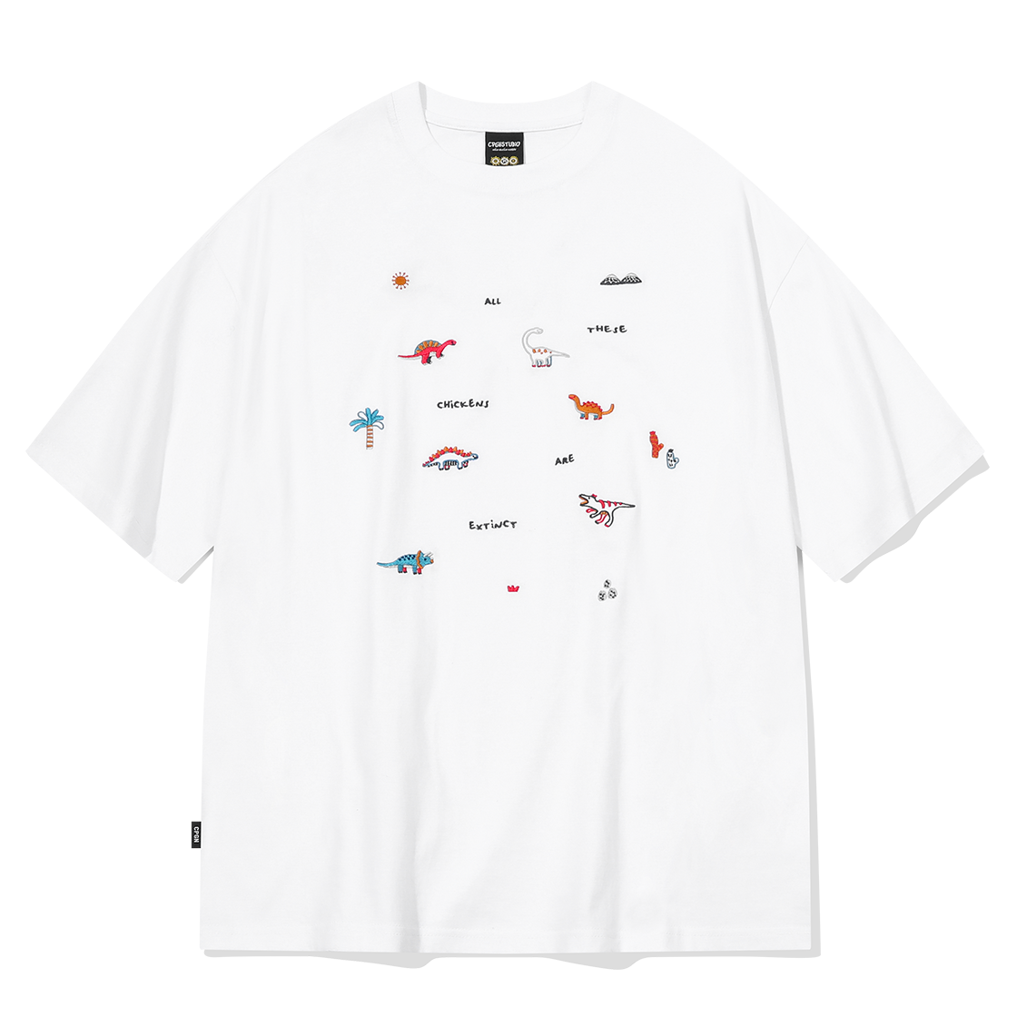 C26SB26 CPGN STUDIO Dino Stitch Embroidery T-Shirt White