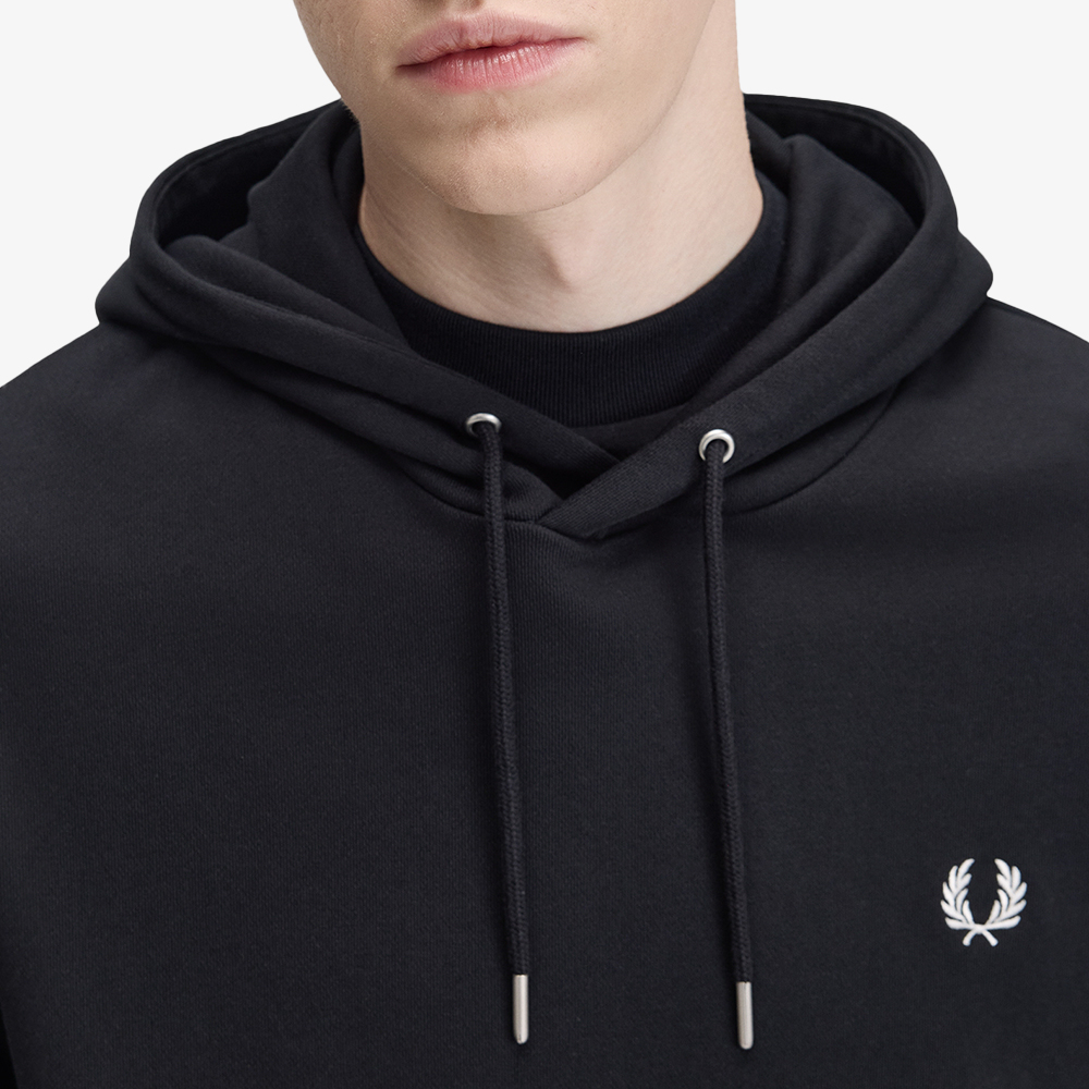 프레드페리 릴렉스드 팁드 후드 스웻셔츠 블랙(Fred Perry Relaxed Tipped Hooded Sweatshirt Black) - 5