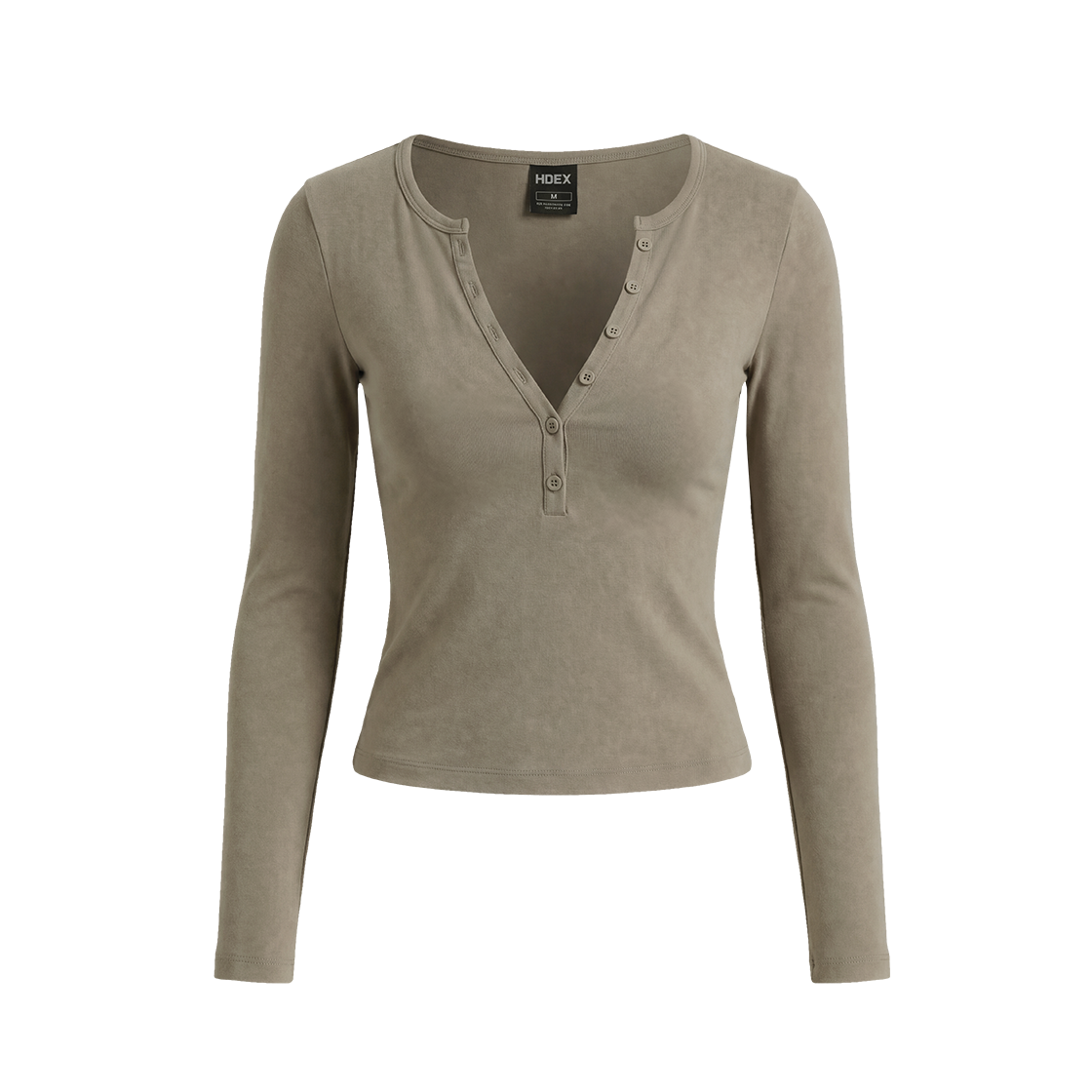 에이치덱스 무브 코튼 헨리넥 롱 슬리브 우먼 샌드 베이지(HDEX Move Cotton Henley Neck Long Sleeve W Sand Beige)