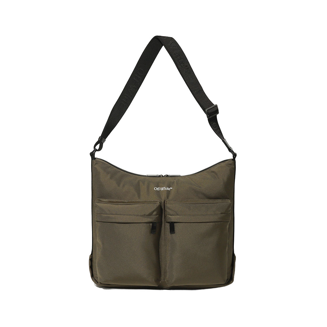 오프화이트 포켓 숄더 백 (카키)(Off-White Pocket Shoulder Bag (Khaki)) - 2