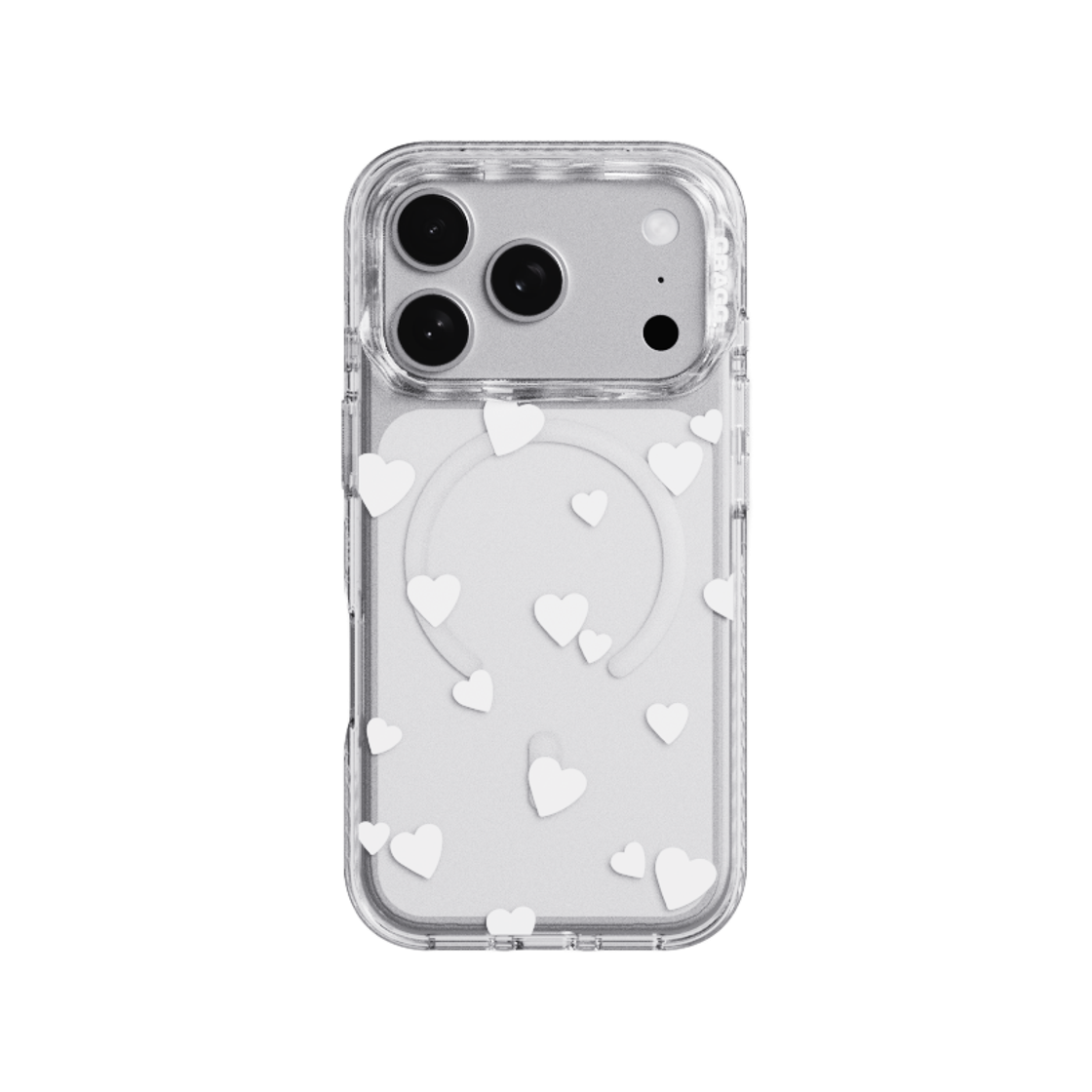 그래그 프레임 패턴 케이스 클리어 베일드 하트(GRAGG MAGSAFE LAYERS FRAME CASE CLEAR - VEILED HEART)