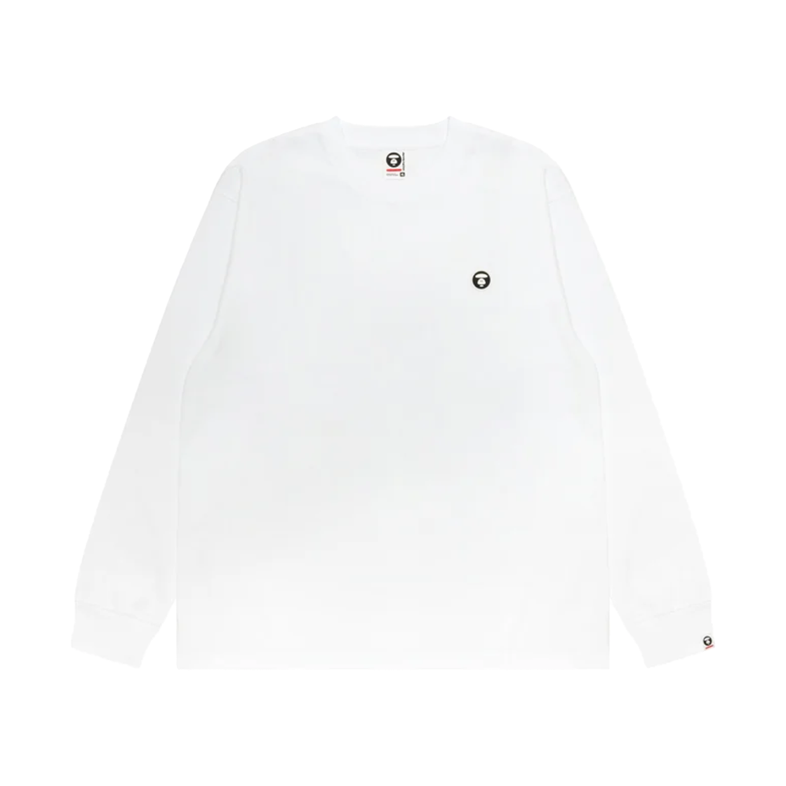 에이프 문페이스 로고 롱 슬리브 티 화이트 - 26FW(AAPE Moonface Logo Long Sleeve Tee White - 26FW) - 1