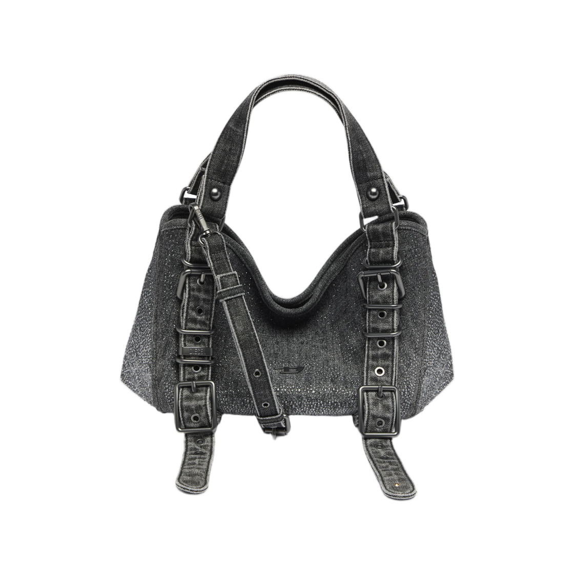 X10930P9403-T8013 Diesel D-One-Small Top-Handle Bag In Crystal Solarised Denim Black