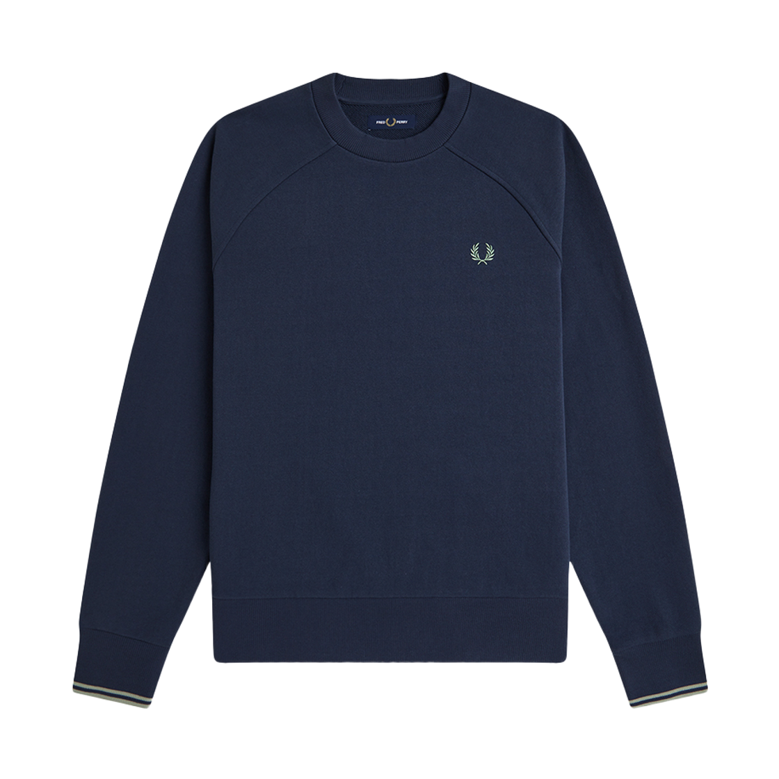 AFPM2G33495-738 Fred Perry Relaxed Tipped Crewneck Sweatshirt Dark Airforce