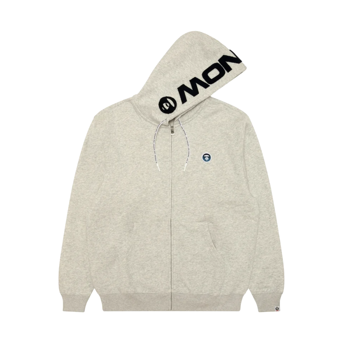 에이프 나우 문페이스 집업 후디 헤더 화이트 - 26FW(AAPE Now Moonface Zip Up Hoodie Heather White - 26FW)