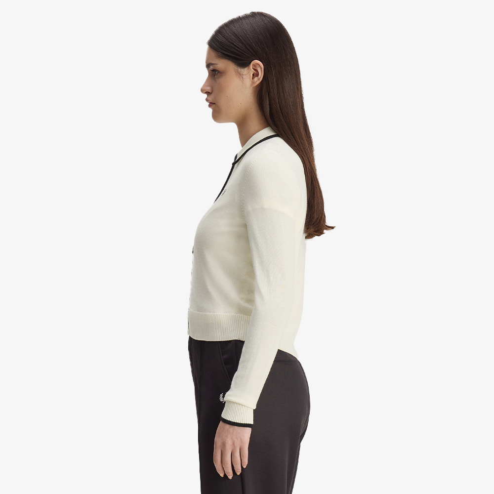 프레드페리 우먼즈 집 스루 니트 셔츠 에크루(Fred Perry Womens Zip-Through Knitted Shirt Ecru) - 3