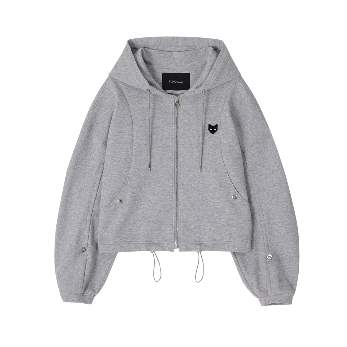 WI5TS821MG (W) SONGZIO ZZERO Wave Panther Hood Zip Up Melange Grey