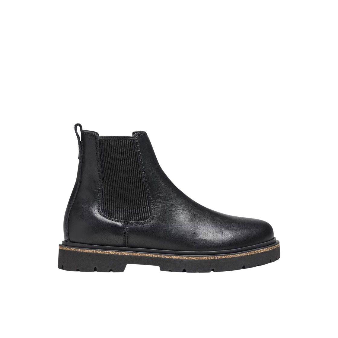 1025781 (W) Birkenstock Highwood Slip On Natural Leather Black - Narrow