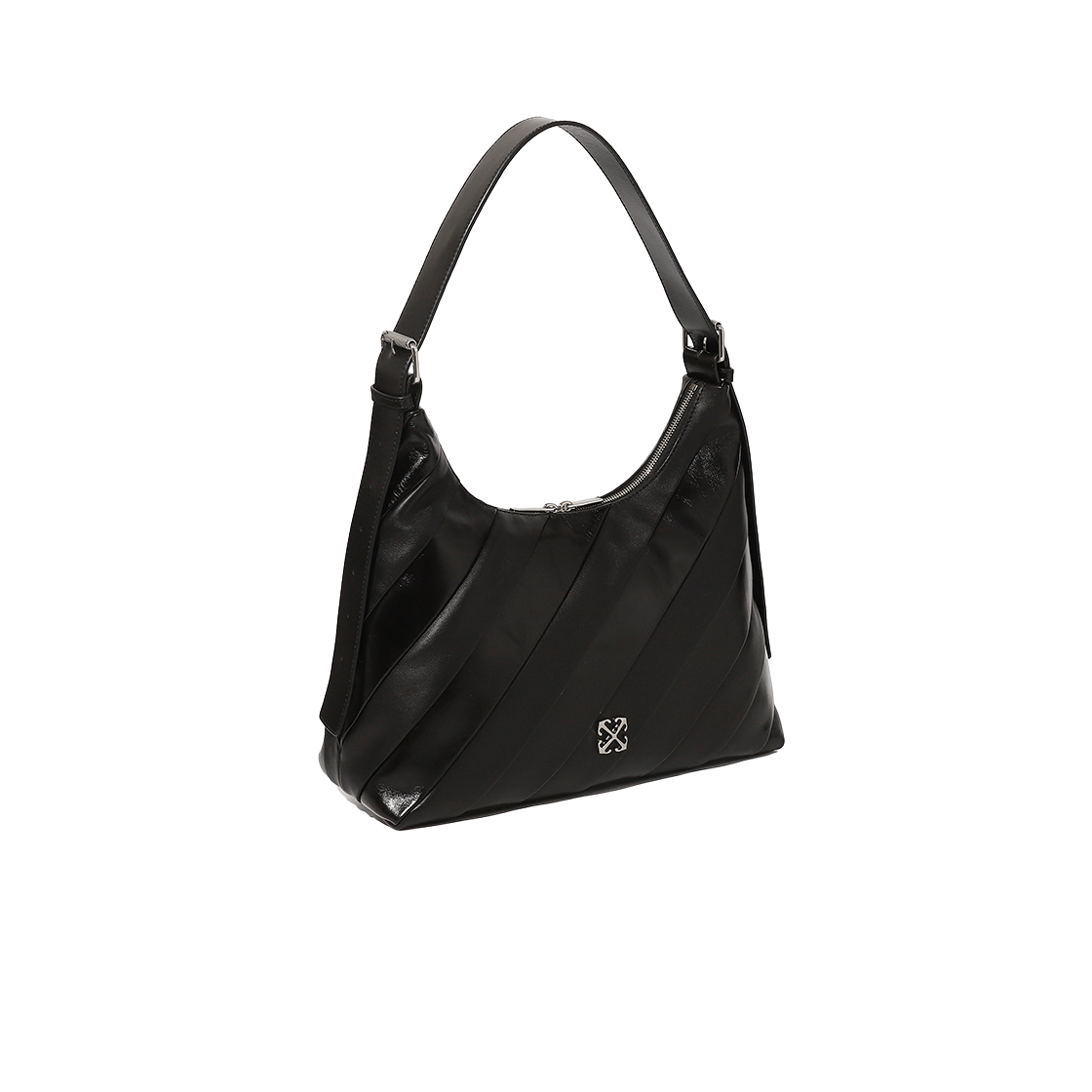 오프화이트 스트라이프 호보 백 (블랙)(Off-White Stripe Hobo Bag (Black)) - 3