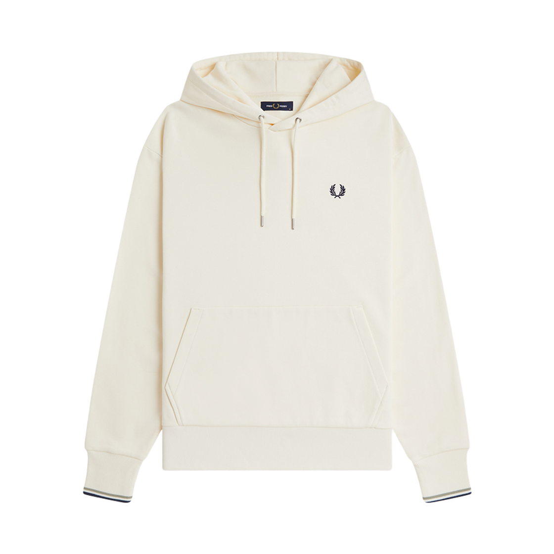 AFPM2G33492-560 Fred Perry Relaxed Tipped Hooded Sweatshirt Ecru