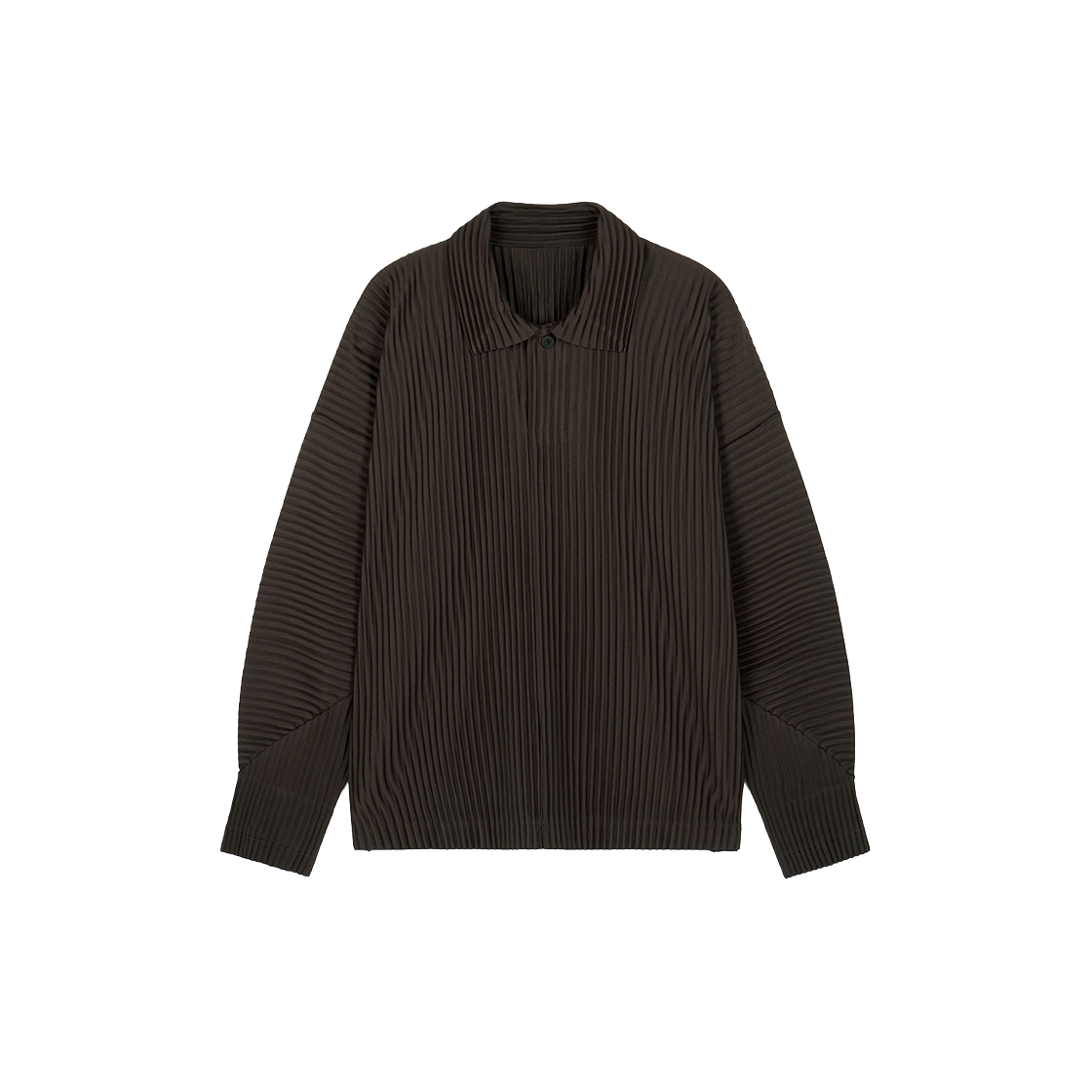 TNTS6F103W2 TNGT Yoyogi Pleats Collared T-Shirt Brown