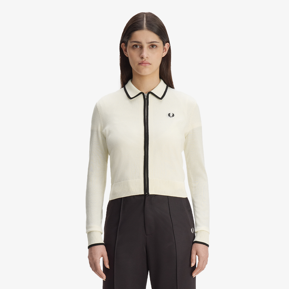 프레드페리 우먼즈 집 스루 니트 셔츠 에크루(Fred Perry Womens Zip-Through Knitted Shirt Ecru) - 2