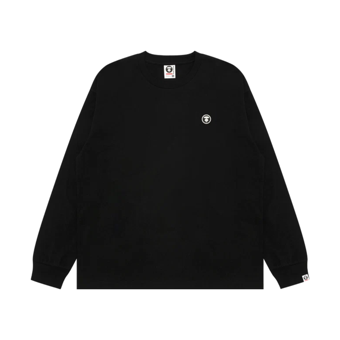 KM6DTSLAP26BK AAPE Moonface Logo Long Sleeve Tee Black - 26FW