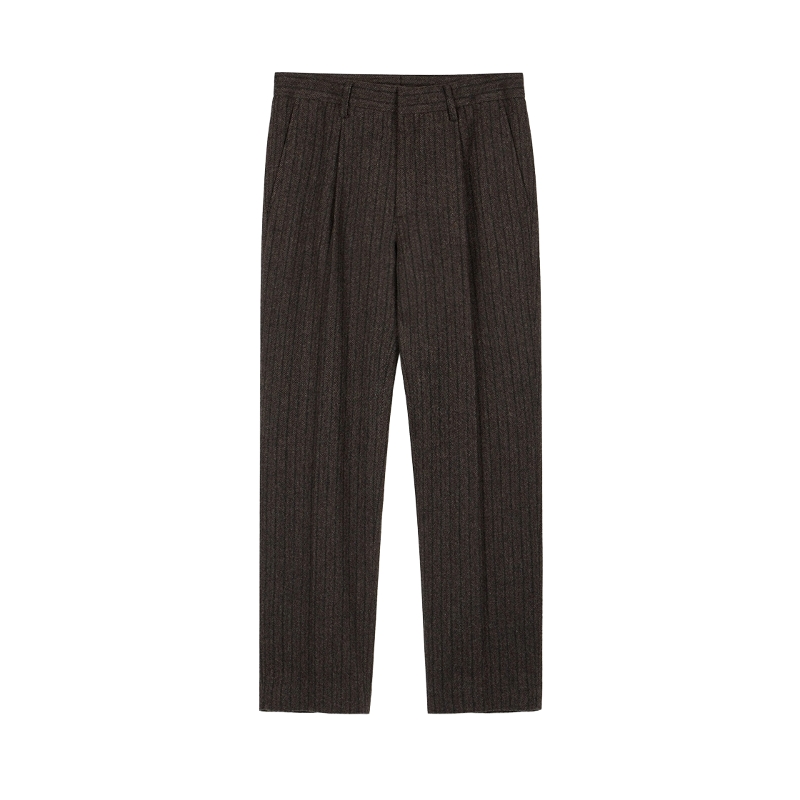 TNPA6F103W2 TNGT Tapered Fit Wool Herringbone Pants Brown