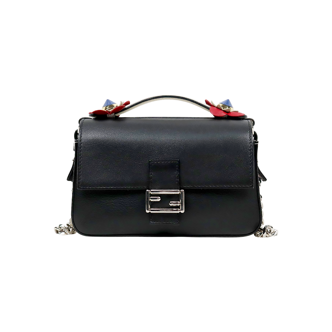 ITFP3A84RPM8 Fendi Two-Tone Flower Double Baguette Shoulder Bag