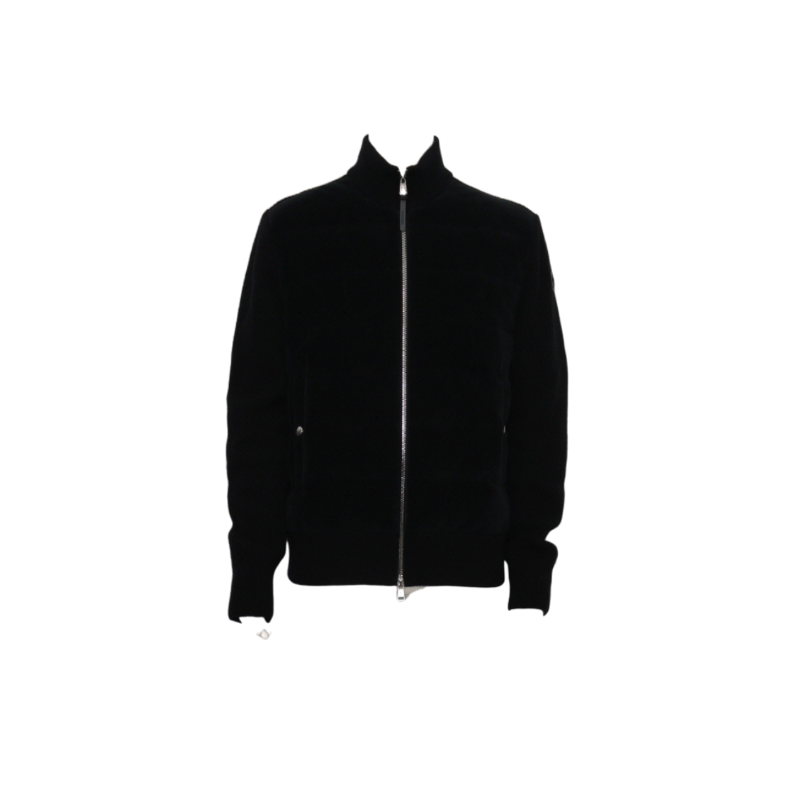 IT3UOKB44JFG Moncler Black Tricot Corduroy Knit Padded Cardigan