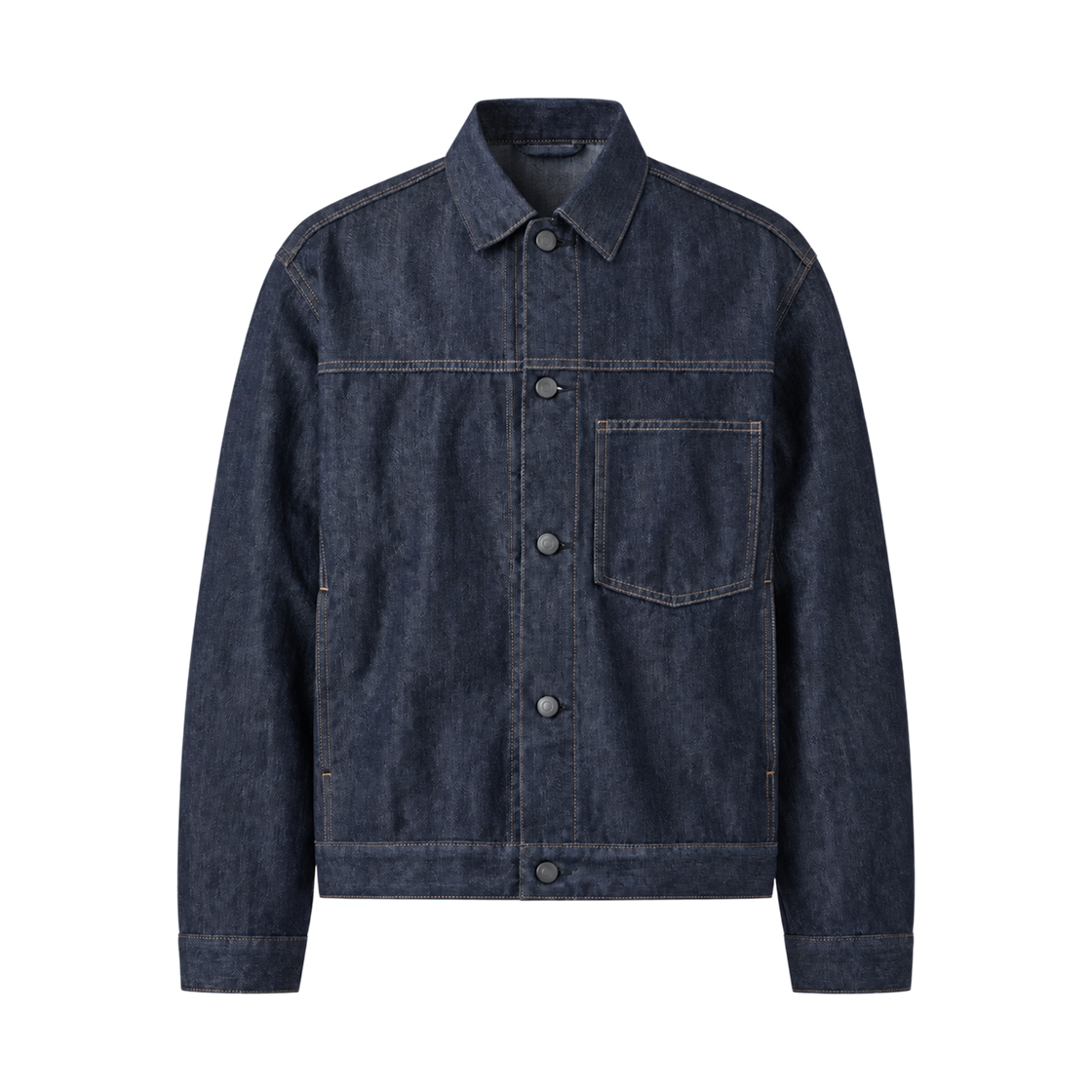 488726-69 Uniqlo Denim Trucker Jacket Navy