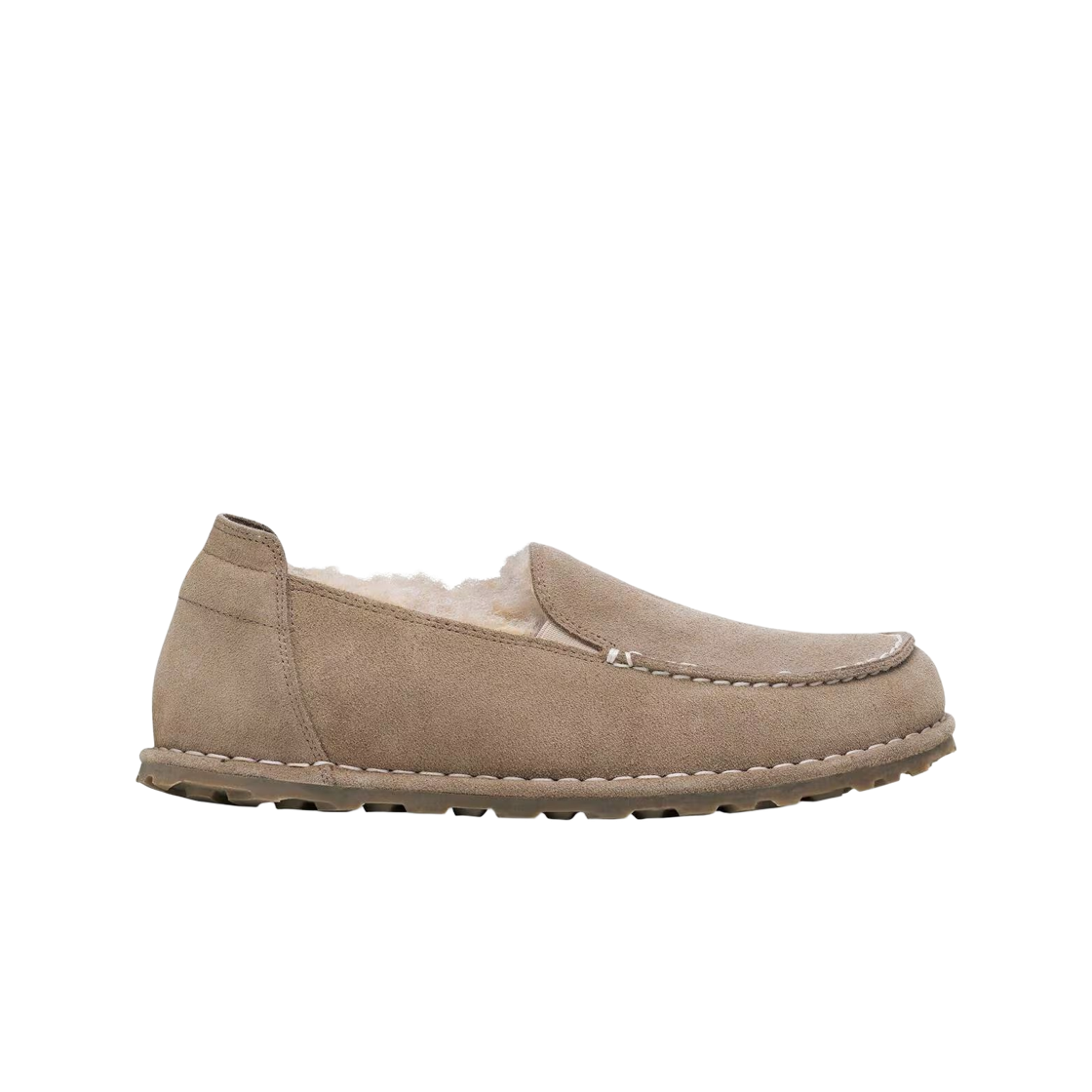 1030182 Birkenstock Utti Shearling Slip On Suede Leather Taupe - Narrow