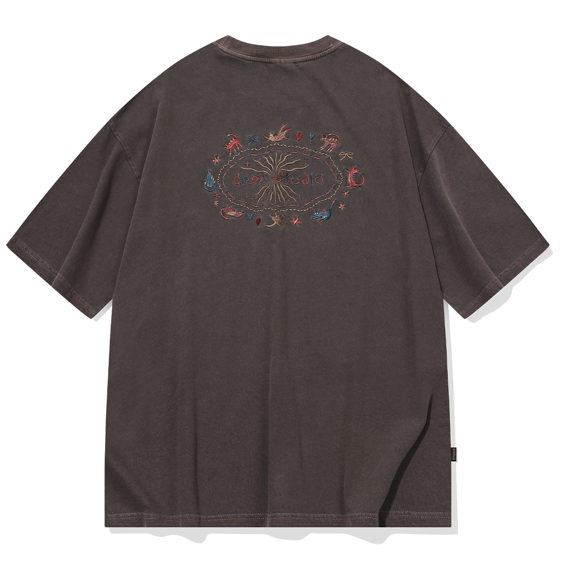 C25SF14 CPGN STUDIO Cat Stitch Pigment T-Shirt Brown