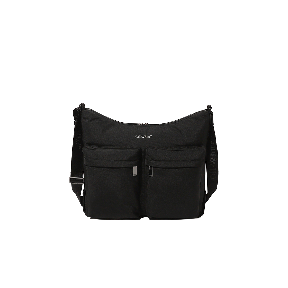 오프화이트 포켓 숄더 백 (블랙)(Off-White Pocket Shoulder Bag (Black)) - 1