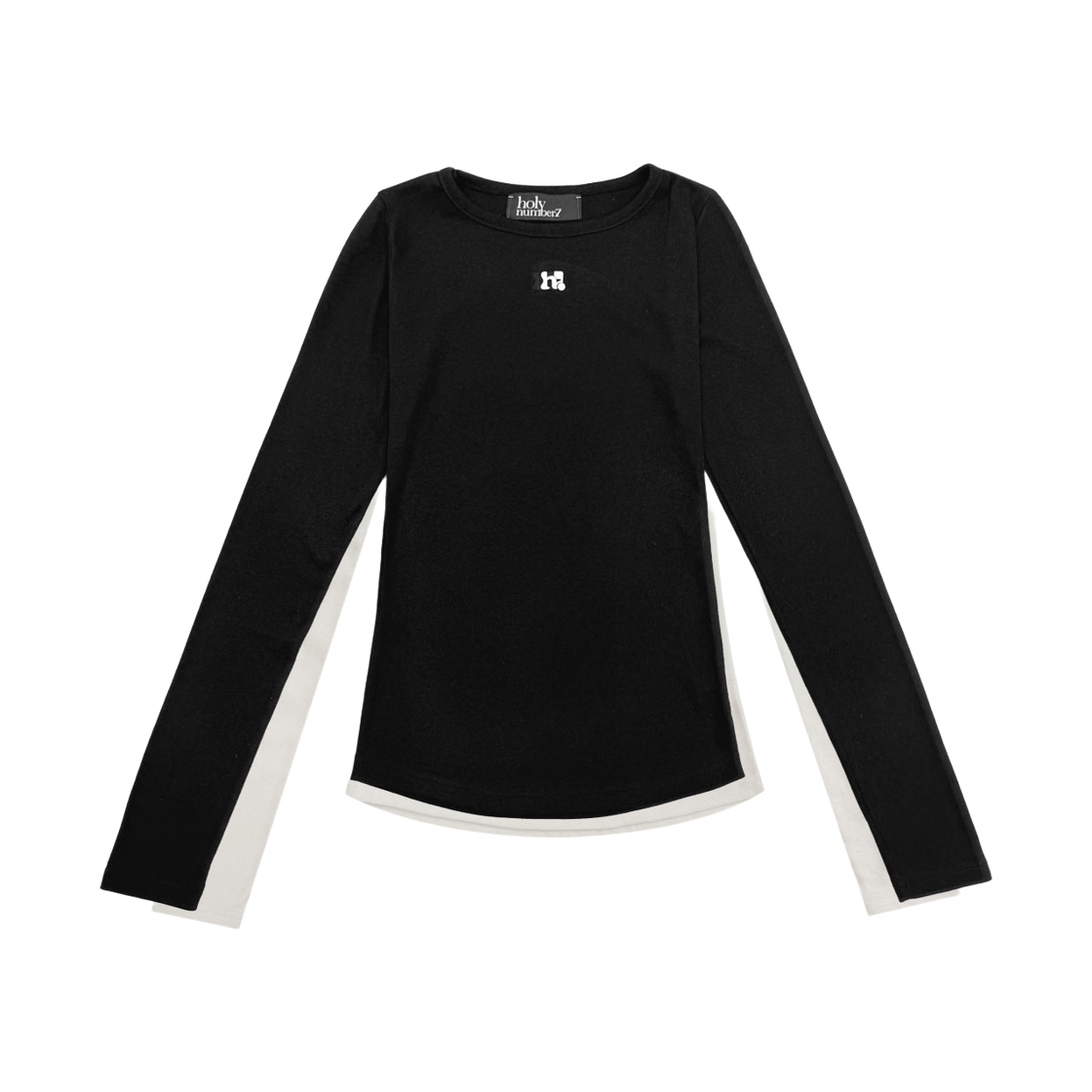 7TS2FA07WBB000 Holy Number 7 Holy White Symbol Long Sleeve _ Black