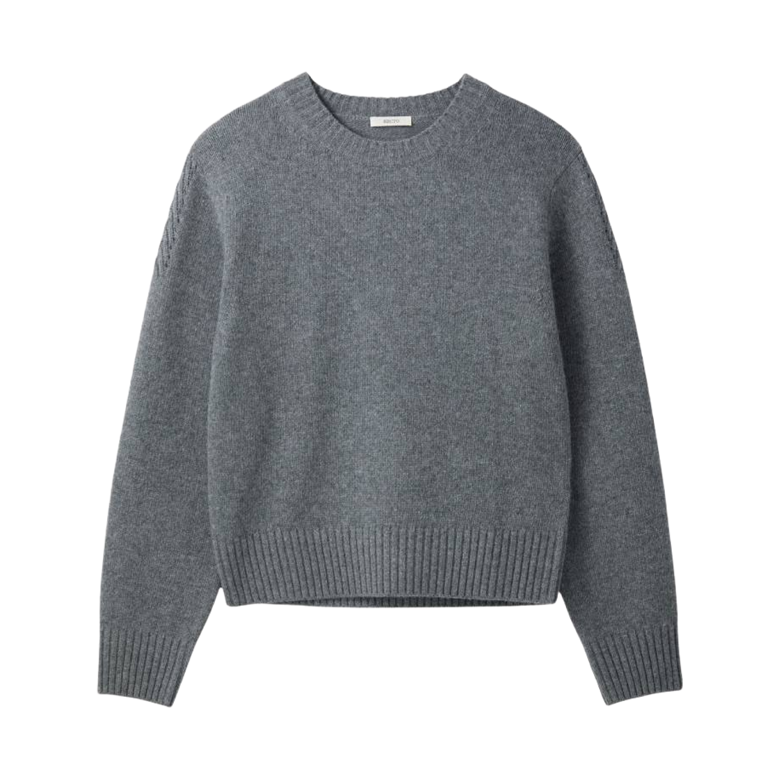 RM26WKTP004MG Recto Signature Detail Knit Top Melange Grey