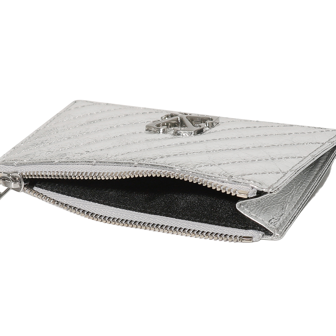 오프화이트 퀼티드 카드 월렛 롱 (실버)(Off-White Quilted Card Wallet Long (Silver)) - 3