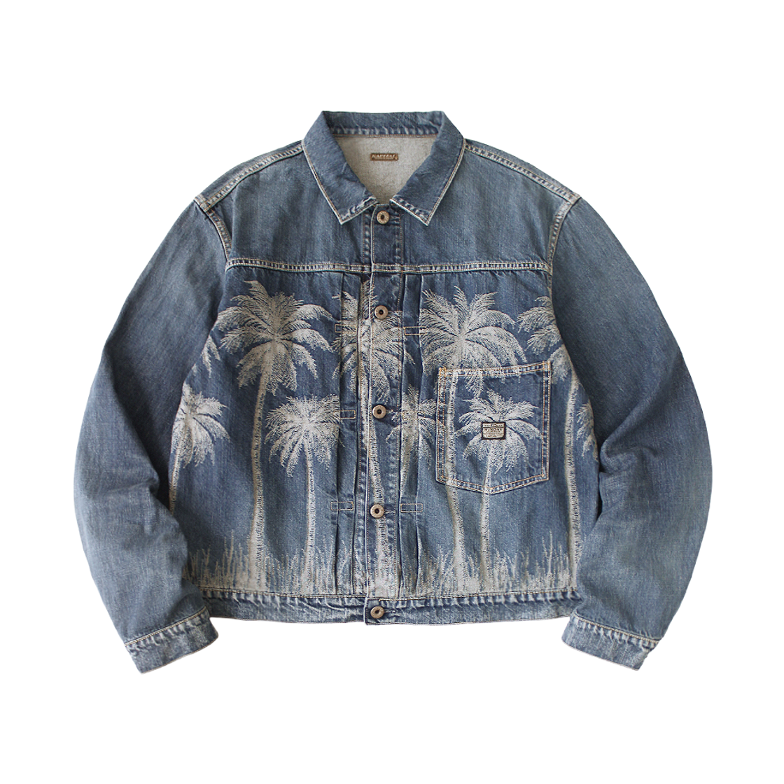 K2604LJ116 Kapital 12 oz. Palm Tree Jacquard Denim 1st Jkt Processing