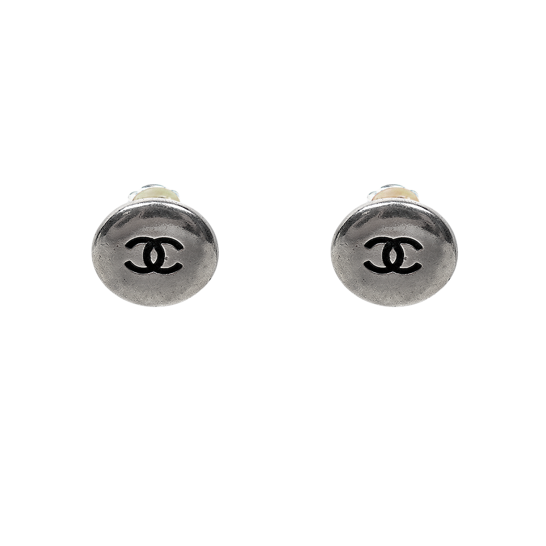 ITCHRLWKMC2B Chanel Round CC Silver Earrings